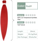 Thumbnail 1 de YDDM Extensiones de Trenza Sintéticas Rojo 26" 🎀