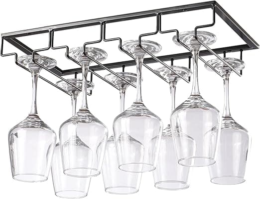 YunNasi Soporte de Metal para Copas de Vino 🍷, 4 Filas, Negro