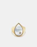 Thumbnail principal de Yvonne Léon Anillo de oro con madreperla y diamantes ✨