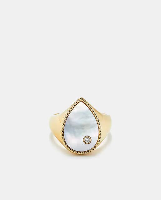 Imagen de Yvonne Léon Anillo de oro con madreperla y diamantes ✨ en OfertitasTOP