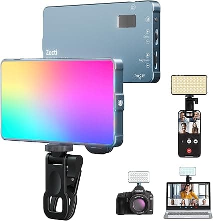 Zetci 135 LED Selfie Luz para Teléfono 📱 con Hot Shoe y Clip