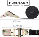 Thumbnail 3 de 10 Pack Ratchet Tie Down Strap 6m, 800 kg cargo straps 🚚