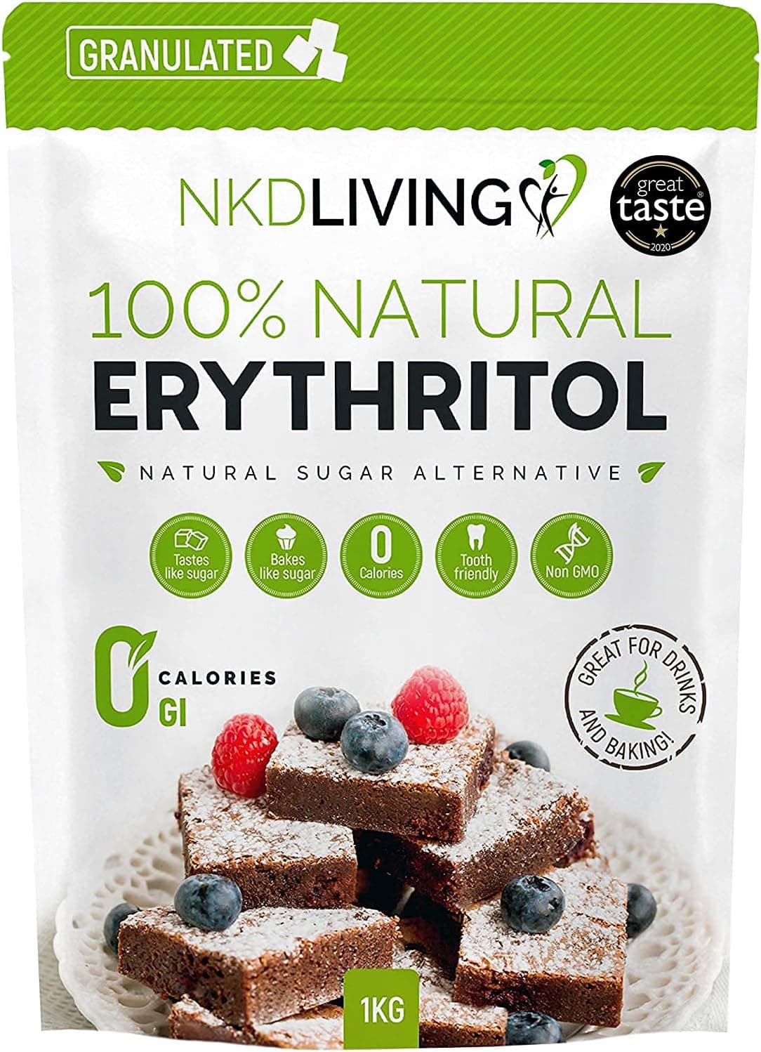 100% Natural Erythritol 1 Kg granulated sugar substitute 📷