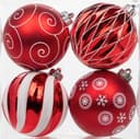 Thumbnail principal de 12cm Shatterproof Christmas Baubles 4 Pack 🎄