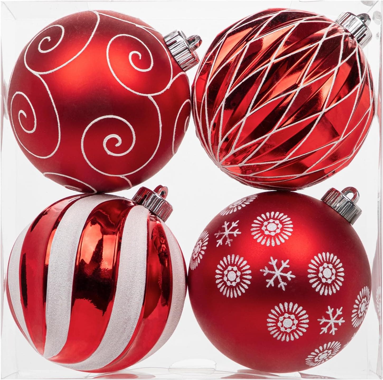 12cm Shatterproof Christmas Baubles 4 Pack 🎄