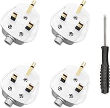 13A Fused UK Plug 4 Pack with Cord Grip 🔌