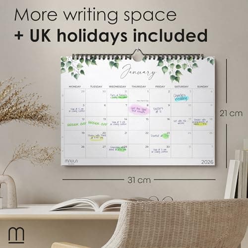 2026 Calendar UK Family Planner 2026 A4 wall calendar 📅