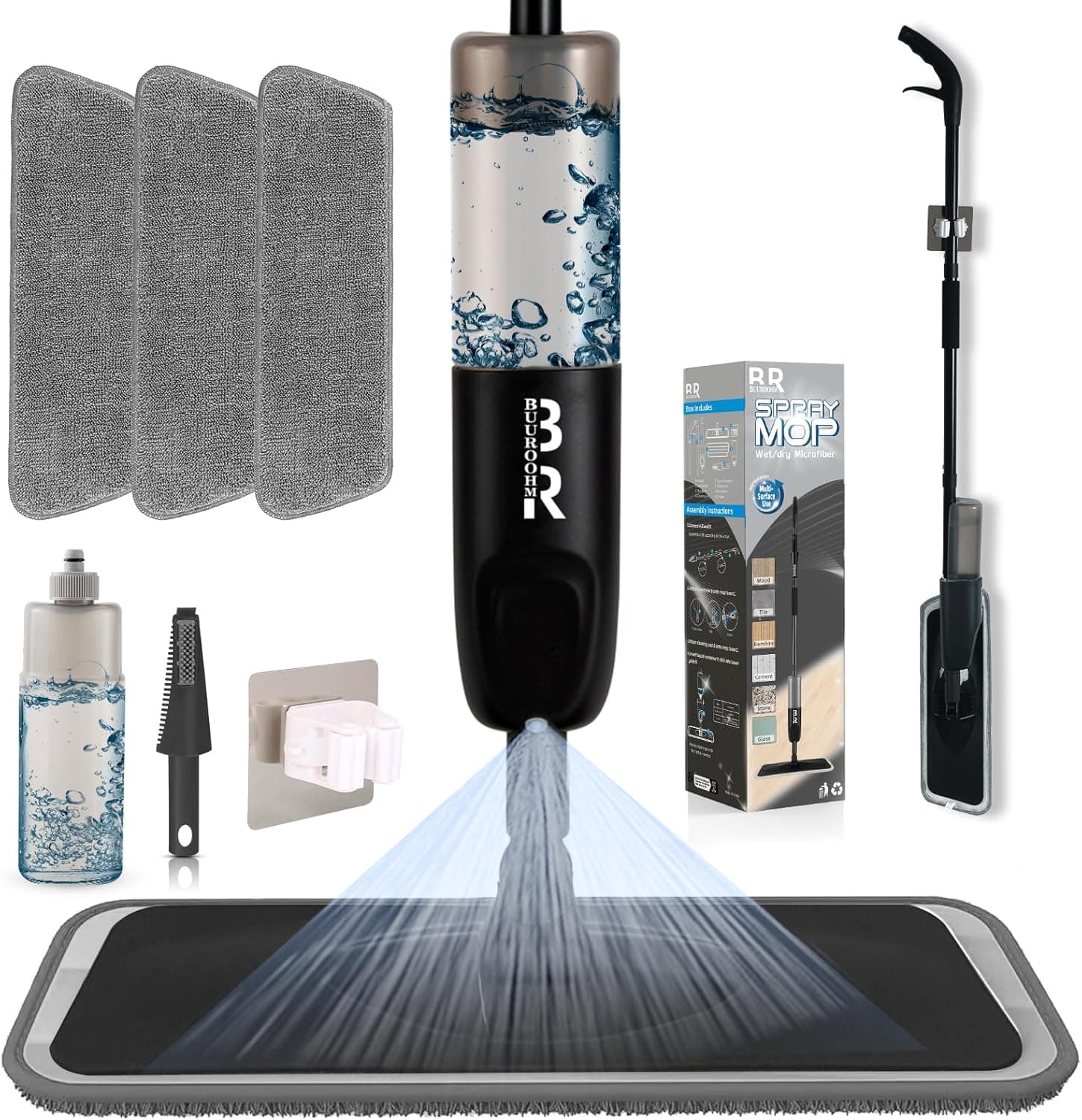 360° 3-in-1 Microfiber Spray Mop for Floors 🧼