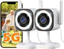 Thumbnail principal de 3MP Outdoor Security Camera 2-pack, 5G WiFi 📷