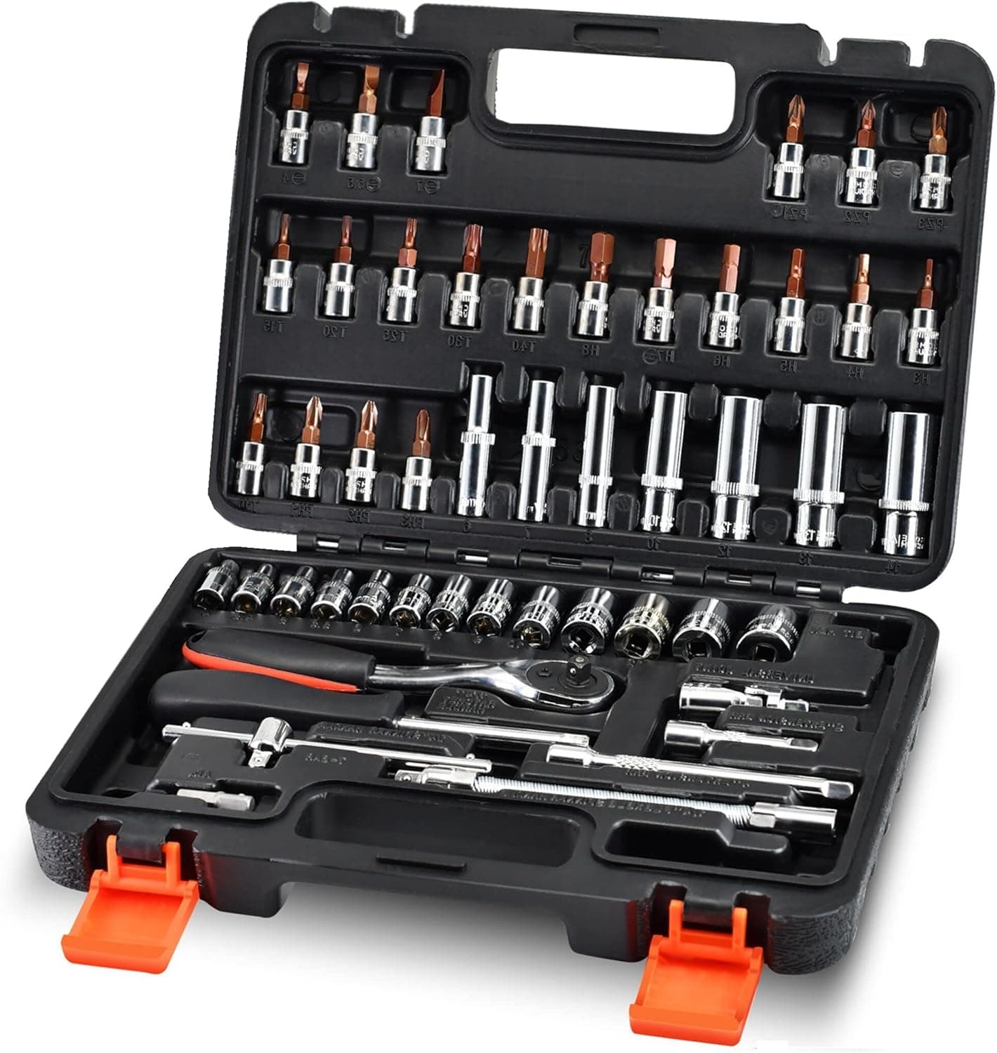 53-Piece 1/4" Socket Set for Car and Bike 🧰