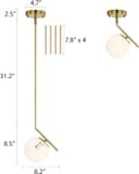 Thumbnail 3 de Alighting Gold Pendant Lights 5.9in glass pendant 💡