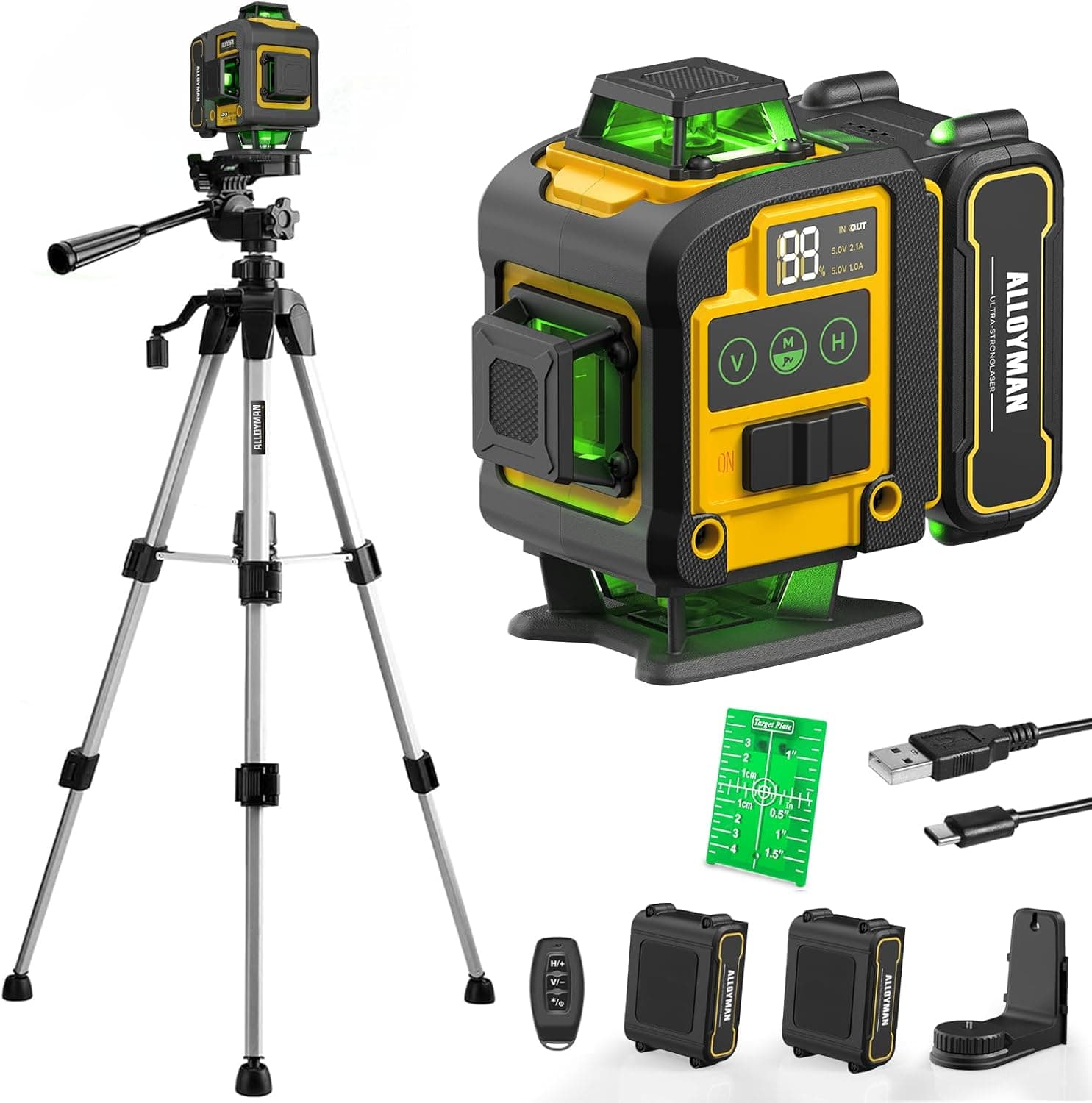 Alloyman Laser Level with Tripod 4D Self Leveling 🔆📌⟨WAIT⟩