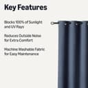 Thumbnail 1 de Amazon Basics 100% Blackout Eyelet Curtains 132 x 244 cm 🪟