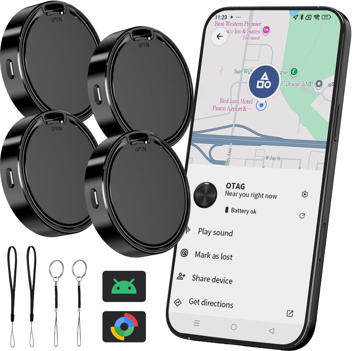 Android Tracker Tags 4 Pack key finder for Android 📱