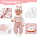 Thumbnail 3 de Aolso Hooded Rabbit Overalls for 14–18in dolls 🧸