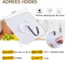 Thumbnail 2 de AOMEES Adhesive Heavy Duty Hooks 8kg 12pcs 🧰