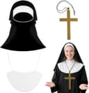Thumbnail 1 de Aomig Nun Costume for Women 4 Piece Nun Dress Up 🎭