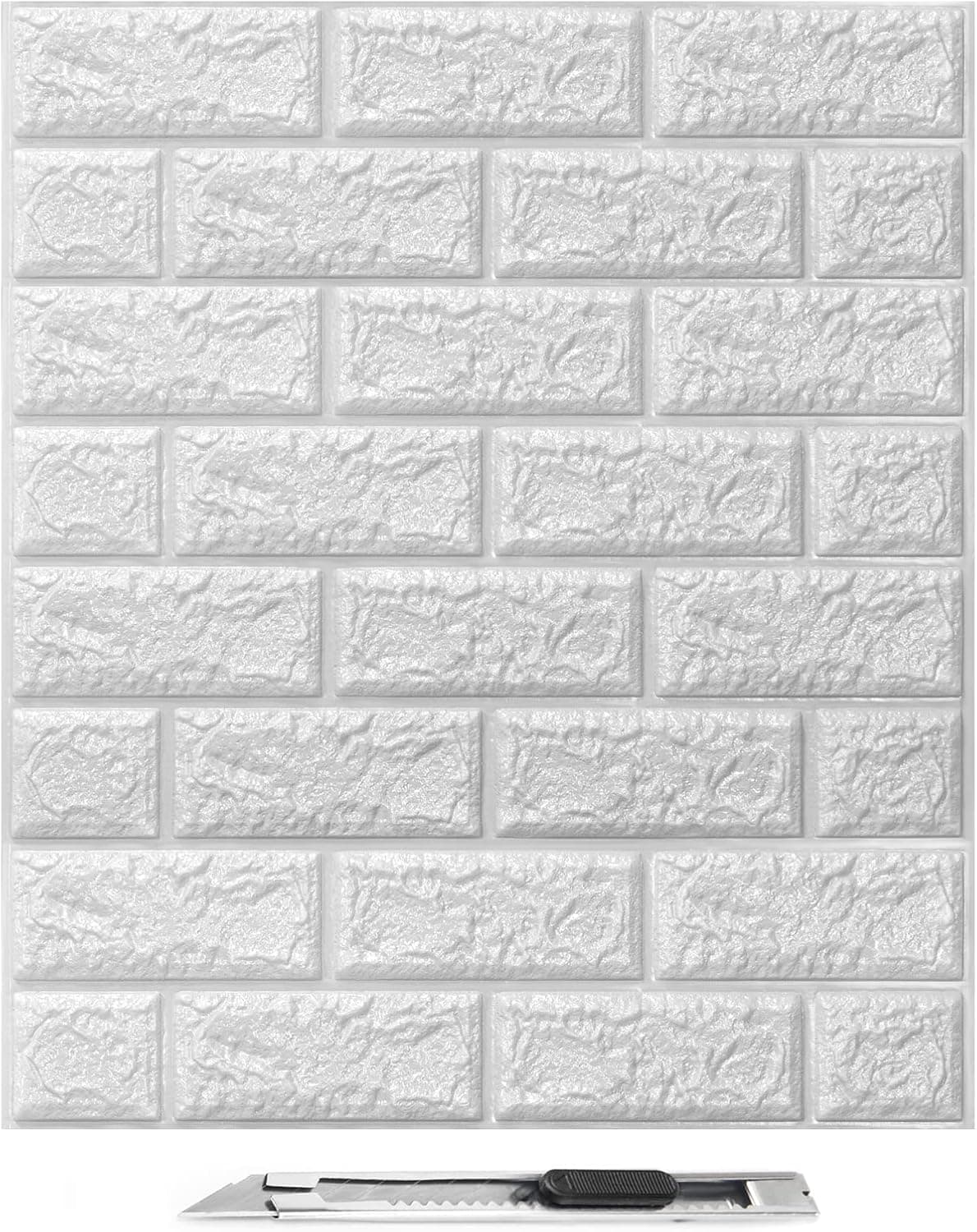 Art3d 30Pcs 3D Brick Wallpaper 43.5 sq ft 🏠