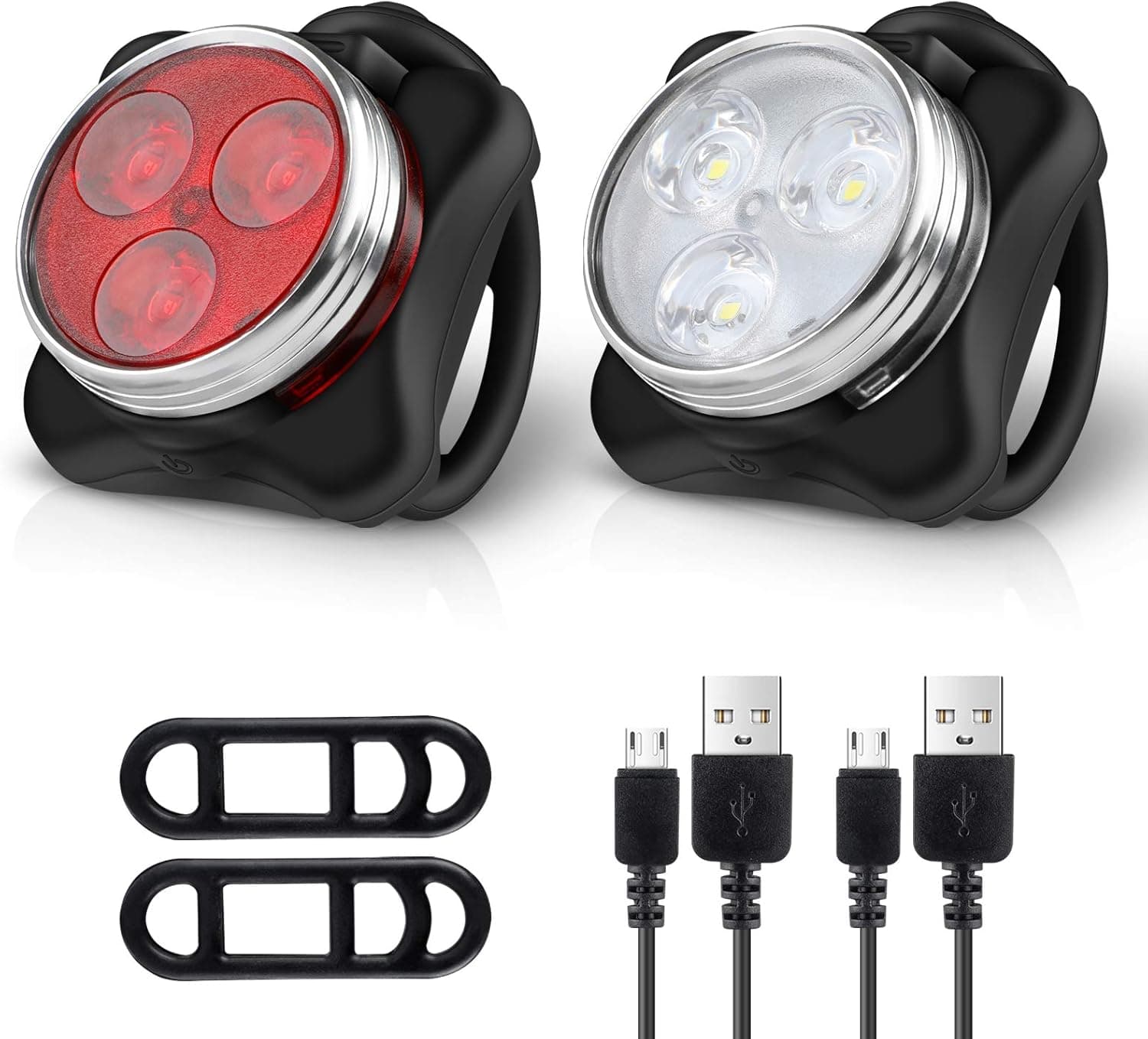 Ascher USB Rechargeable Bike Light Set 650mAh 🚲