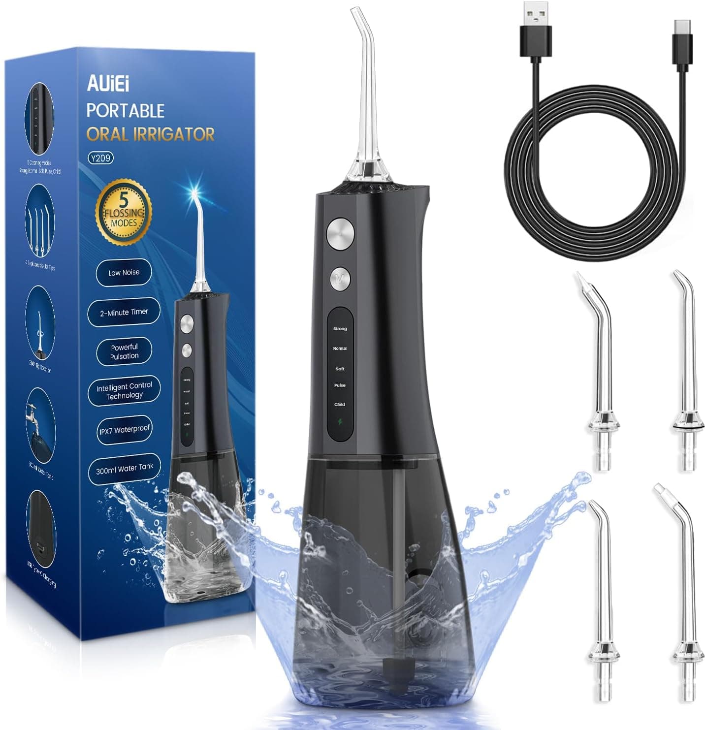 AUIEI Water Flosser 300 ml cordless oral irrigator 💧🦷