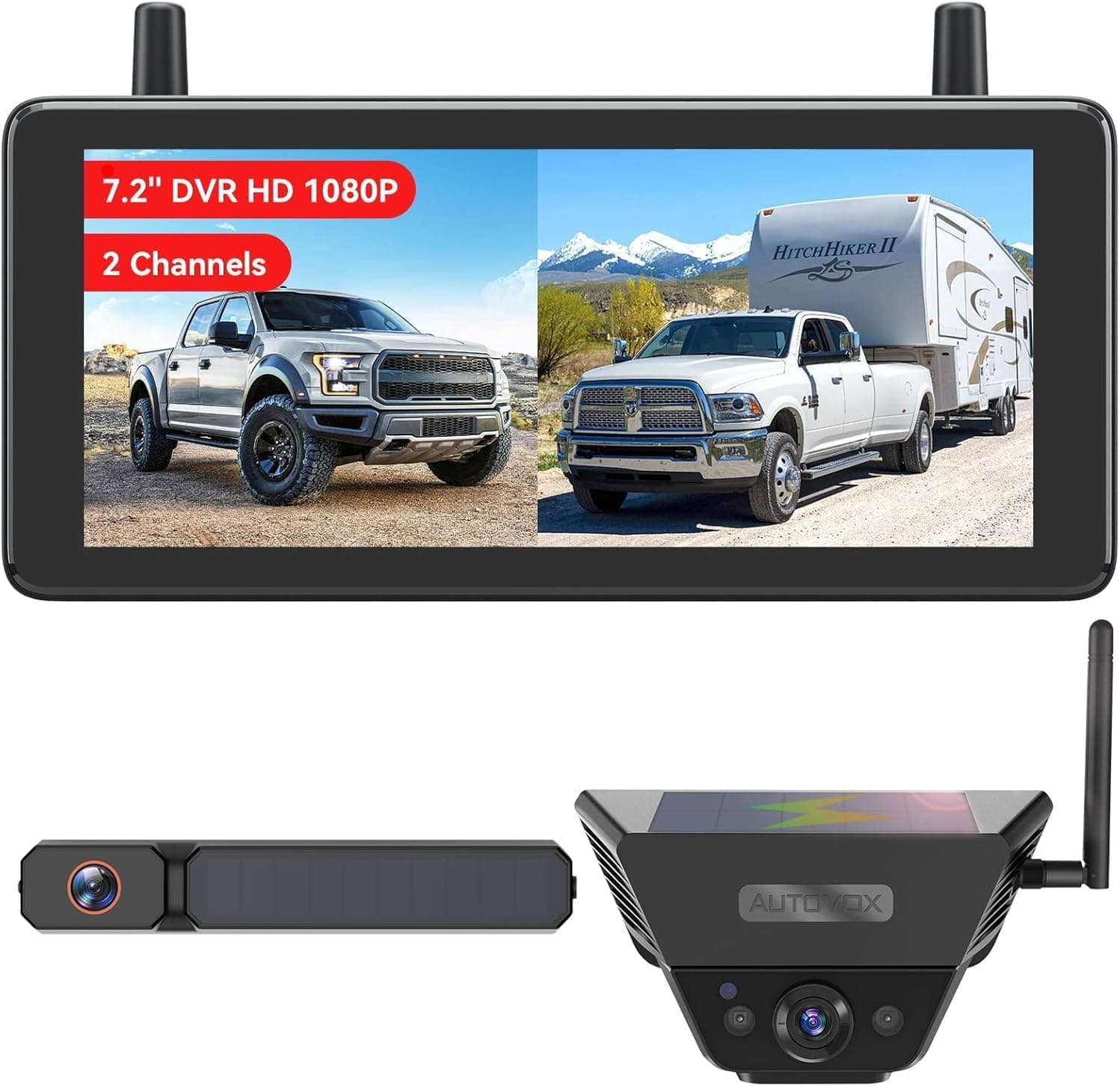 AUTO-VOX Solar Wireless Reversing Camera System 7.2” monitor 🚘