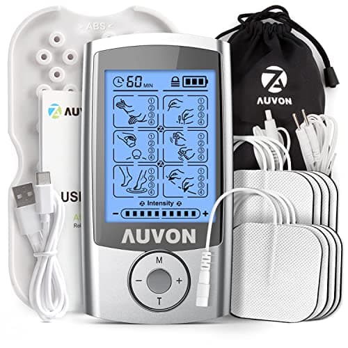 AUVON TENS Machine 24 modes, 8 pads 🎧