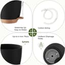 Thumbnail 5 de Bamworld Self Watering Plant Pots Set of 6 20.3 cm 🪴