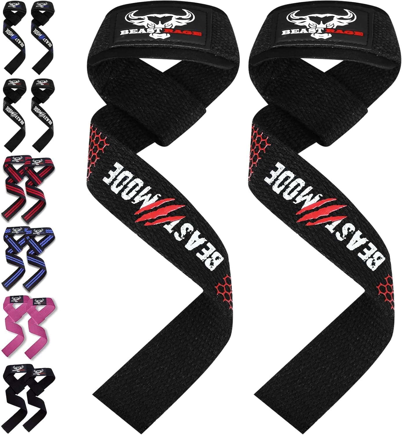 BEAST RAGE Weight Lifting Straps, Padded 1 pair 🏋️