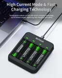 Thumbnail 6 de BEVIGOR 4 x 2800mAh AA rechargeable batteries with charger 🔋