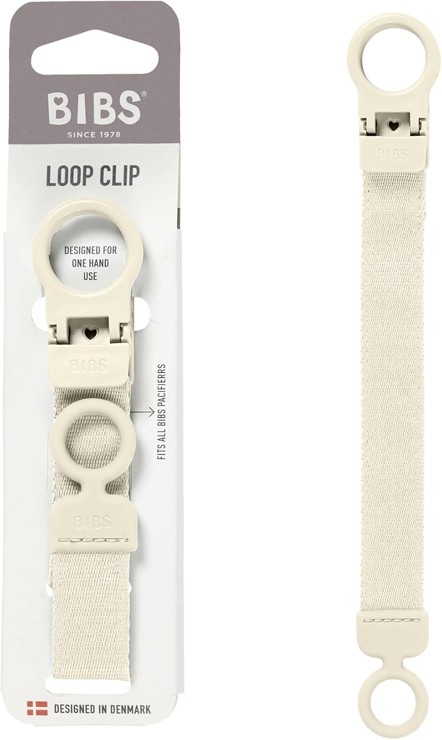 BIBS Loop Pacifier Clip Ivory, Slim 0+ 🧸