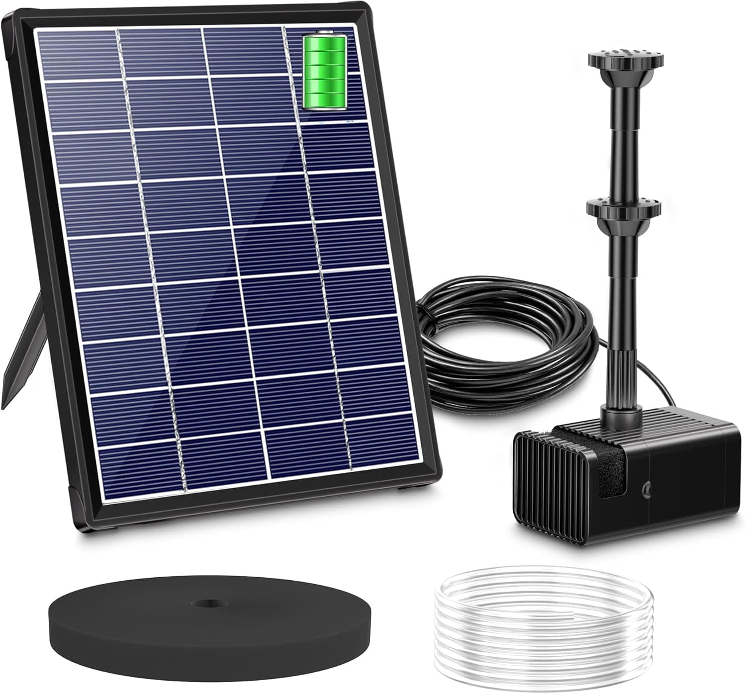 Biling Solar Pond Fountain 6W pump with 3000mAh battery ⛲