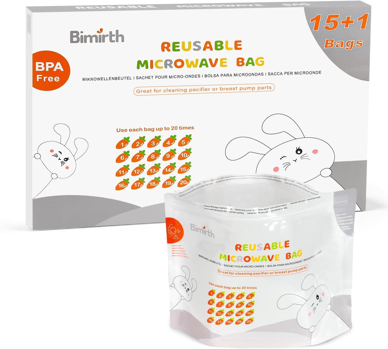 Bimirth Microwave Steriliser Bags 16 pack 🍼