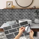 Thumbnail principal de Black Tile Peel‑and‑Stick Backsplash 24 sheets 🏠