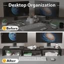 Thumbnail 1 de BONTEC Dual Wooden Monitor Stand adjustable angle 📺