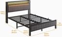 Thumbnail 1 de BORPHOM Double Bed Frame with LED lights 🛏️