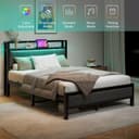 Thumbnail 3 de BORPHOM Double Bed Frame with LED lights 🛏️