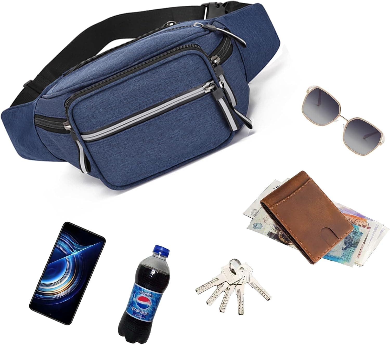 Bum Bag Waist Fanny Pack 6-pocket for Hiking 🎒