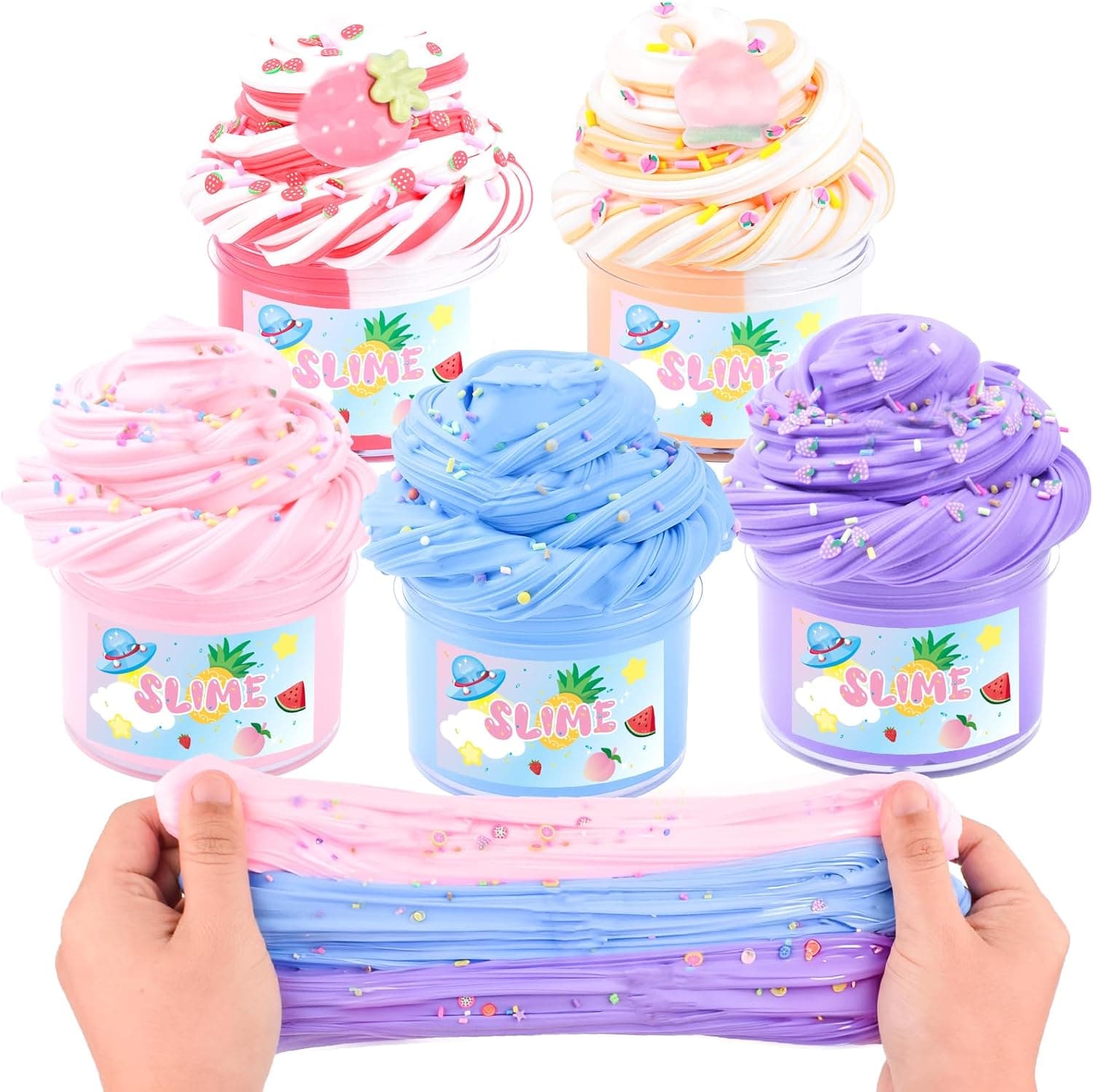 5 Pack Butter Slime Kit Peach scent for kids 🧸