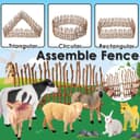 Thumbnail 3 de BUYGER Kids Farm Animals set with fence 🐥