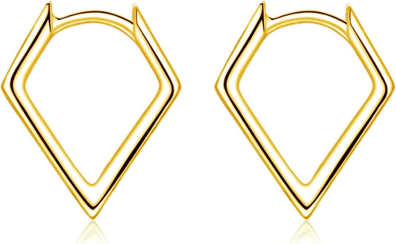 Cangall 925 Sterling Silver Triangle Hoop Earrings for Girls 💍