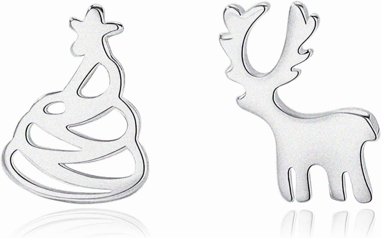 Cangall Silver Christmas Tree Studs 10mm 📿