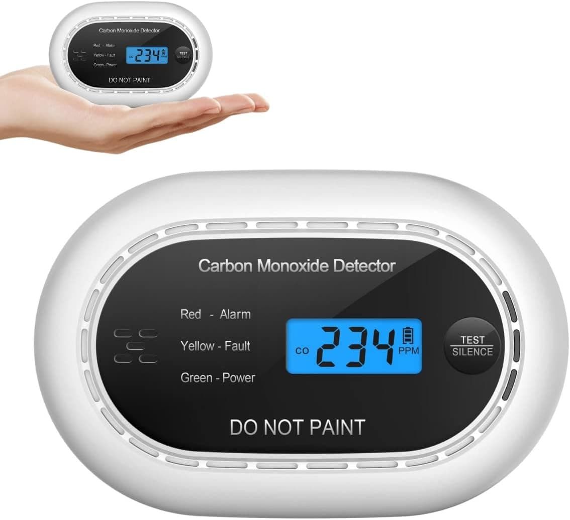 Carbon Monoxide Detector LCD with 10‑year battery 🚨