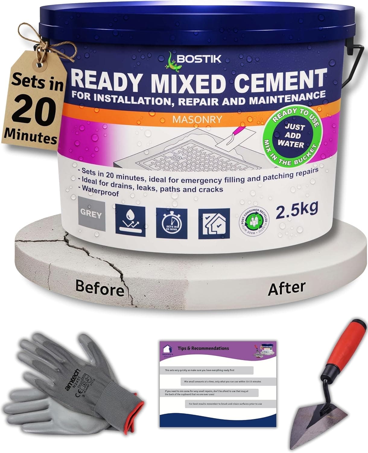 Cement Ready Mixed 2.5 kg rapid-setting kit 🧰