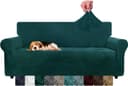 Thumbnail principal de CHELZEN Velvet 3 Seater Sofa Cover, Blackish Green 🛋️