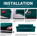 Thumbnail 4 de CHELZEN Velvet 3 Seater Sofa Cover, Blackish Green 🛋️