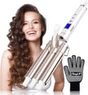 Thumbnail principal de CkeyiN 3-Barrel 22mm Hair Waver with LCD 🎀