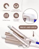 Thumbnail 2 de CkeyiN 3-Barrel 22mm Hair Waver with LCD 🎀