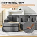 Thumbnail 2 de CLIPOP Boneless Couch L Shaped Left‑Corner 3‑Seater Sofa set 🛋️