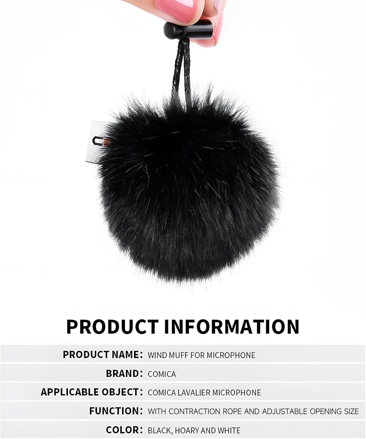 comica Fur Windscreen pack of 3 for lavalier microphones 🎤