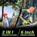 Thumbnail 2 de Cordless Pole Saw 5.91ft 6in blade, 2x2.0Ah batteries 🌲